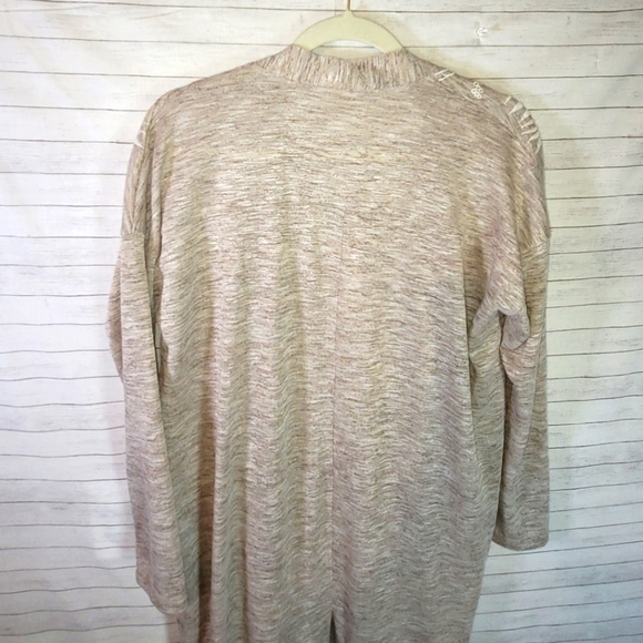 LOVESTITCH FLORAL CUTOUT DETAIL BEIGE DUSTER CARDIGAN W POCKETS, SZ SMALL - Picture 11 of 15